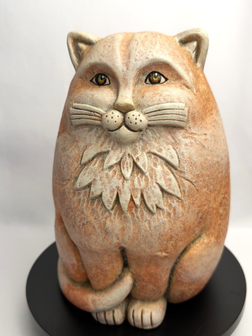 Handcrafted Studio Pottery Cat Sculpture Signed A. Snyder 9" Artisan Folk Art